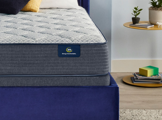 A Serta mattress in a bedroom