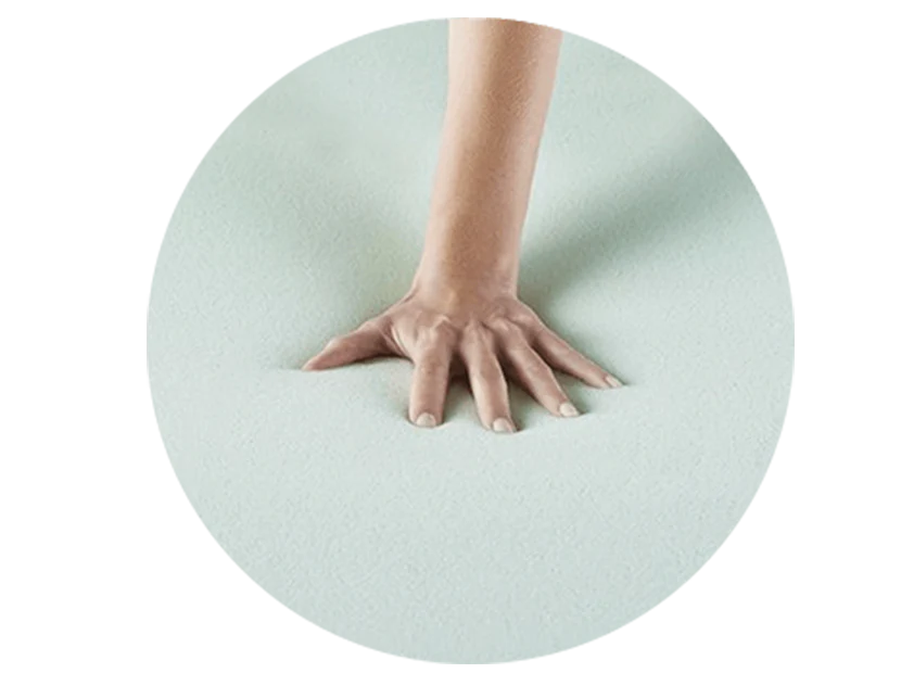 Hand pressing soft foam surface