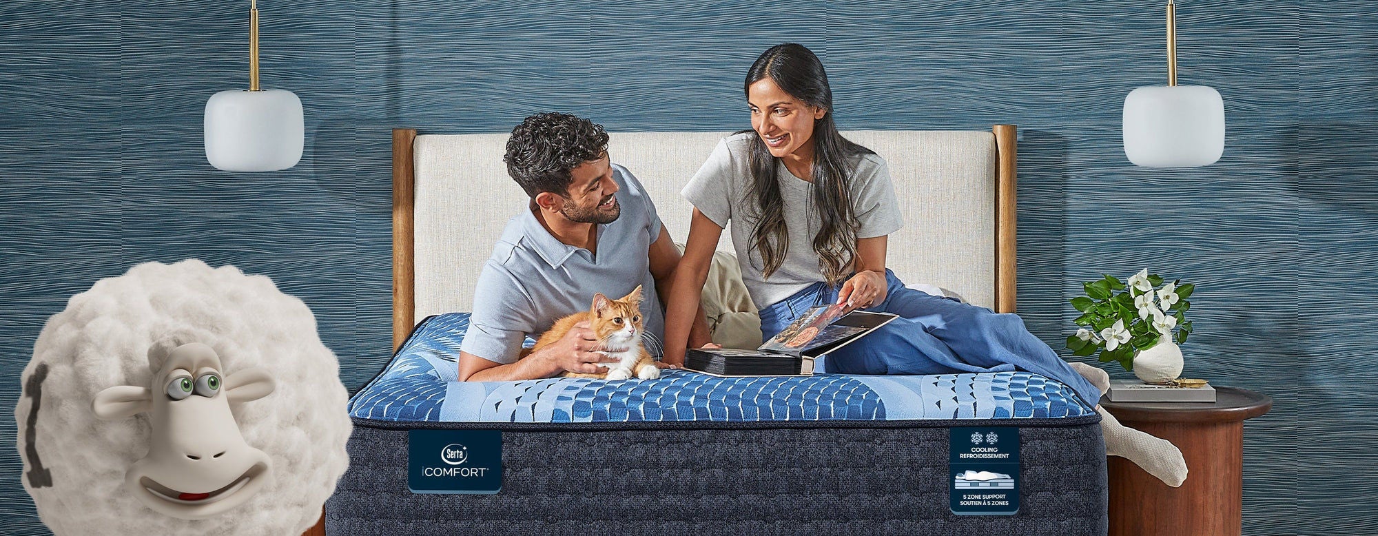 Couple relaxing on Serta Comfort mattress