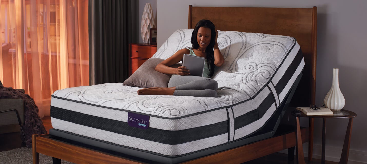 Adjustable bed with patterned mattress