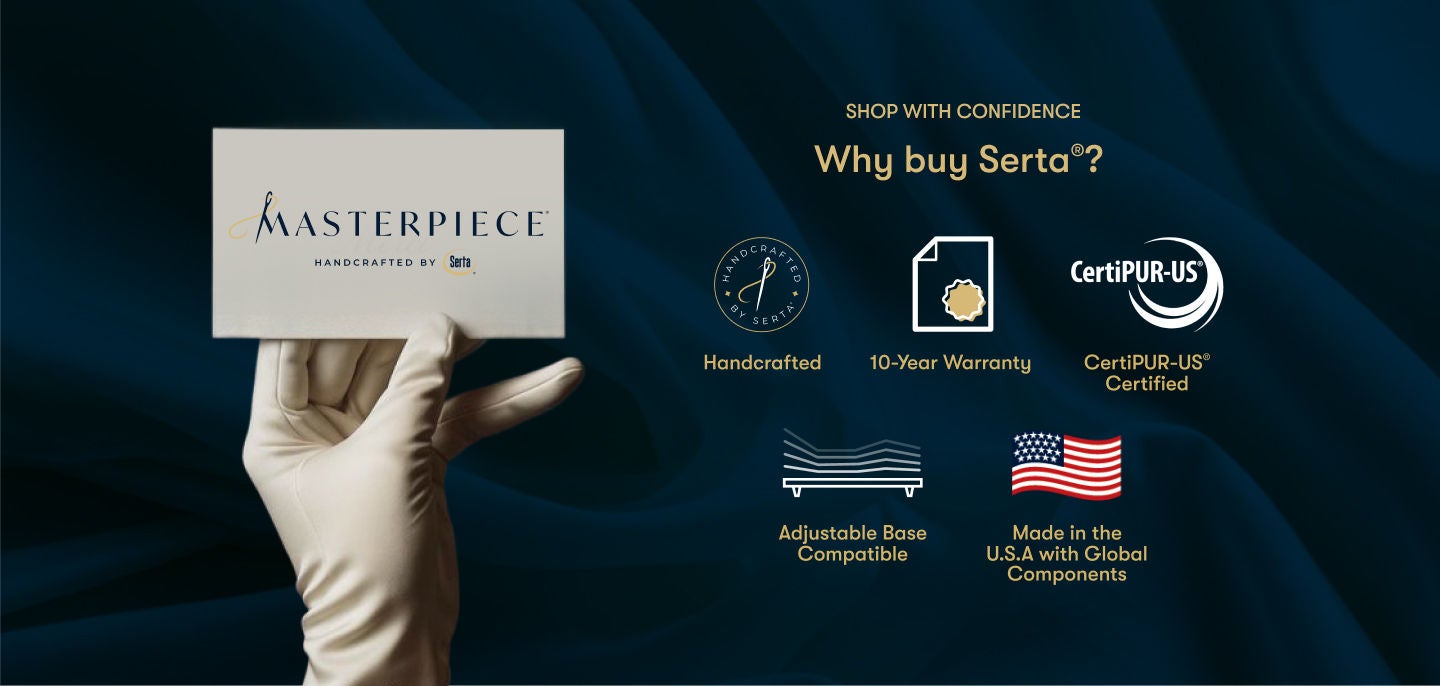 Graphic speaking to the serta masterpiece mattress