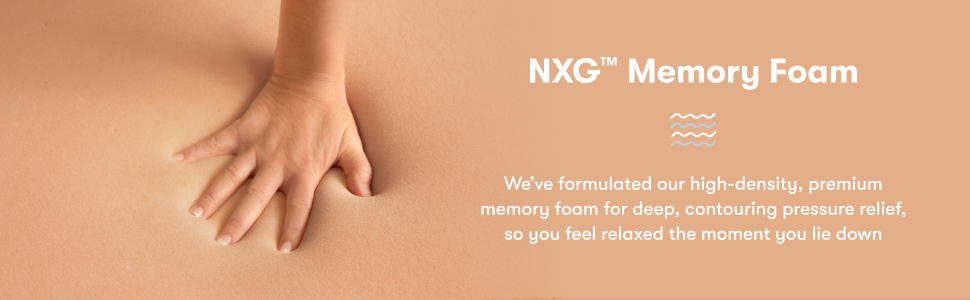 Hand pressing NXG Memory Foam surface