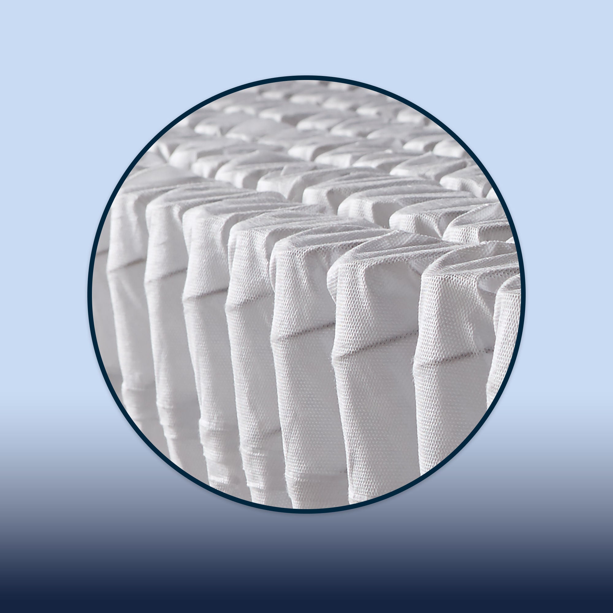 Close-up of pocketed coil mattress springs