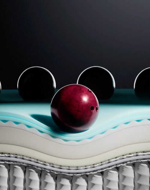 Bowling ball on layered mattress design