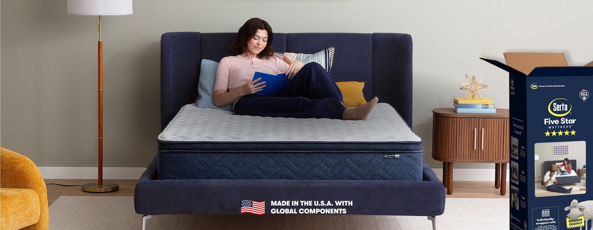 Serta Five Star mattress in cozy bedroom