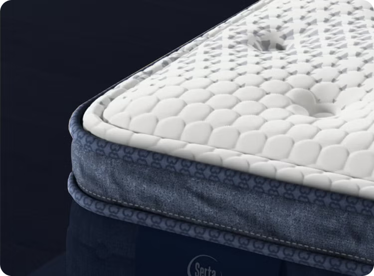 Serta mattress corner with textured pillow top