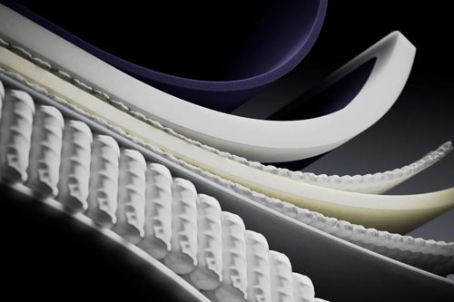 Close-up of layered textured materials