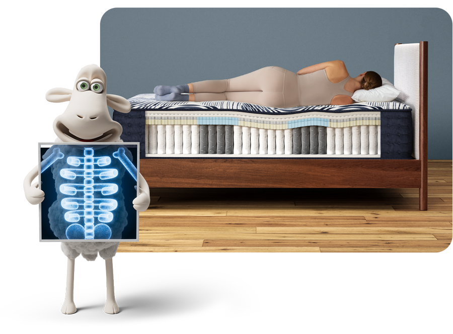 Mattress with X-ray Sheep and Sleeping Woman