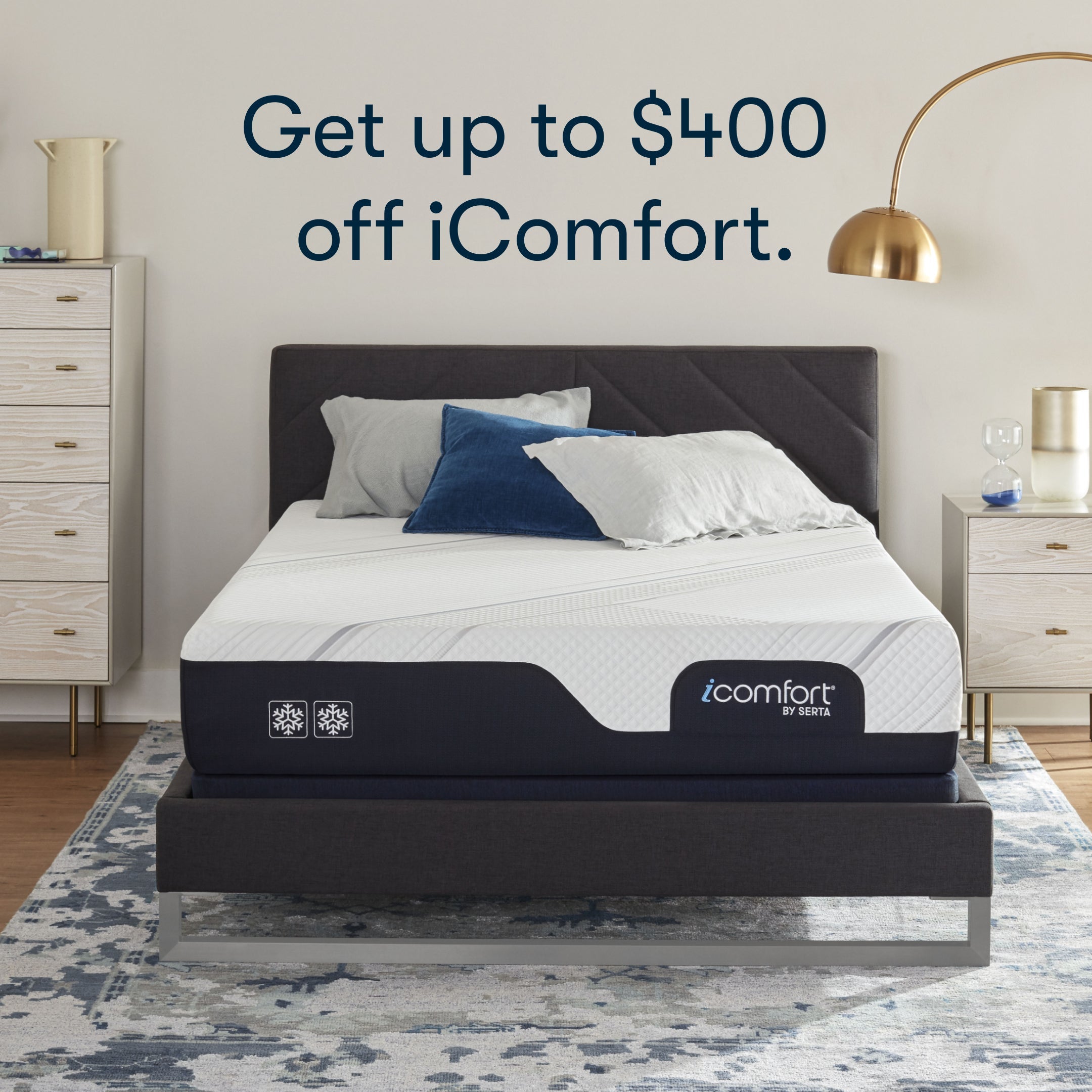 iComfort mattress in modern bedroom setting