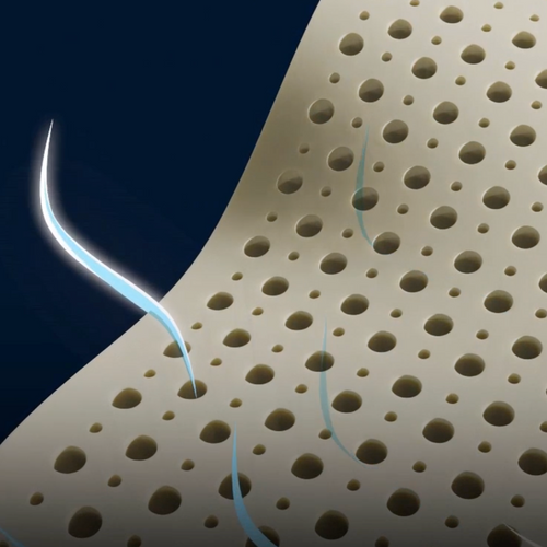 Porous surface with flowing fibers