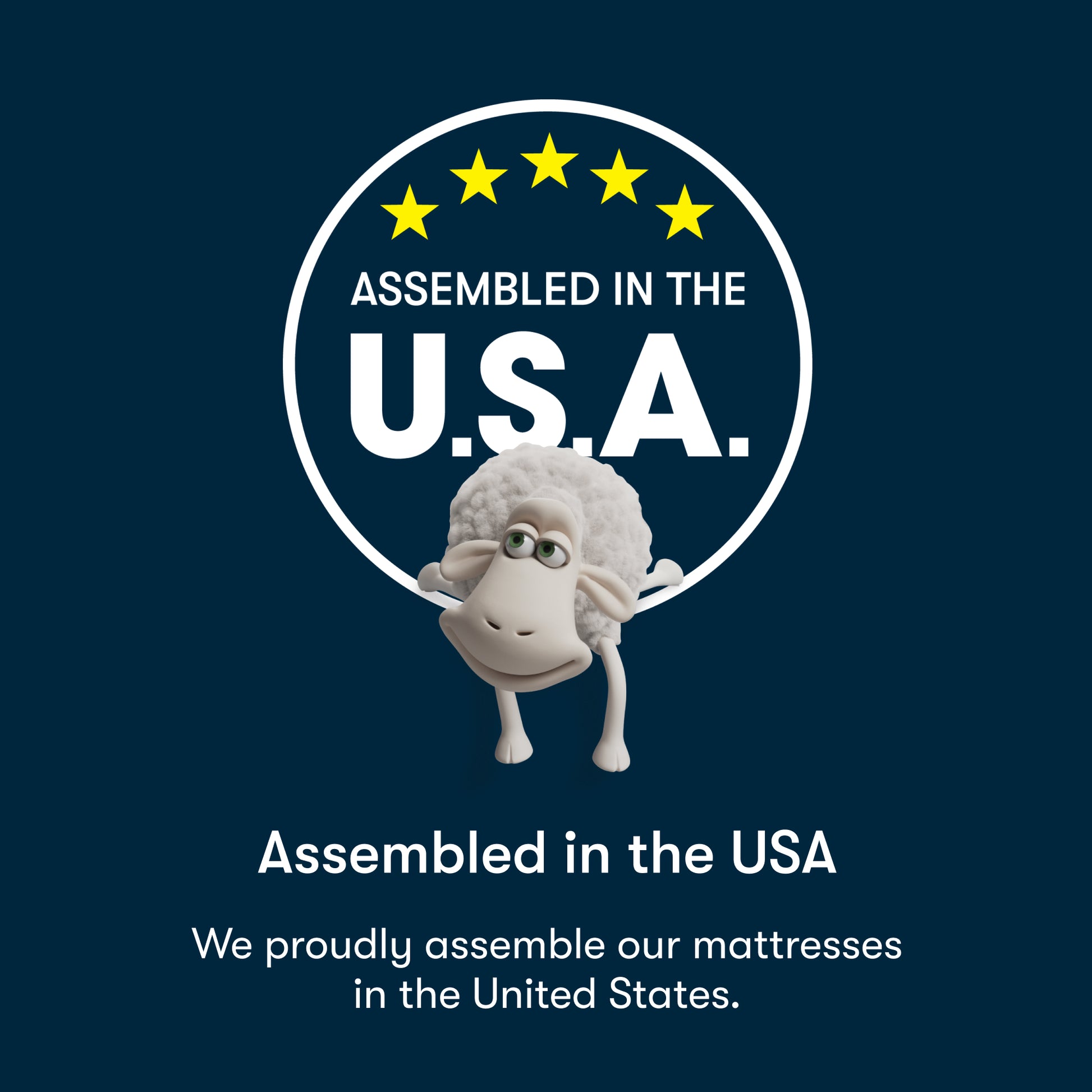 Diagram confirming that the 5 Start mattress was assembled in the USA
