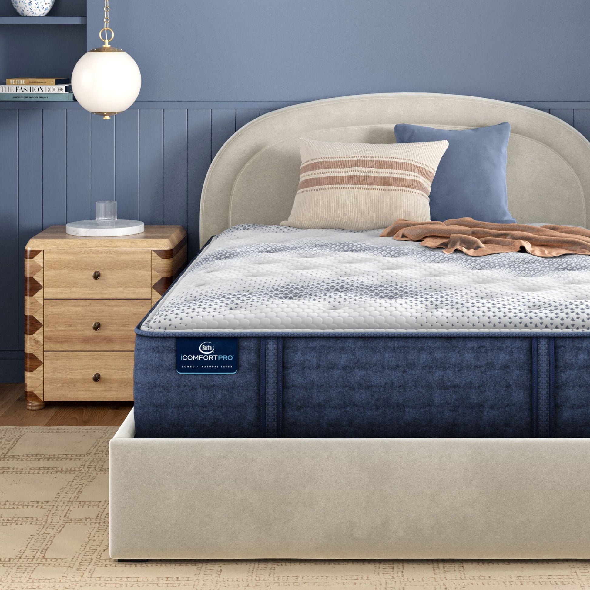 iComfortPro Canterbury Plush sitting in a brown bedframe || feel: Plush || level: Level 3