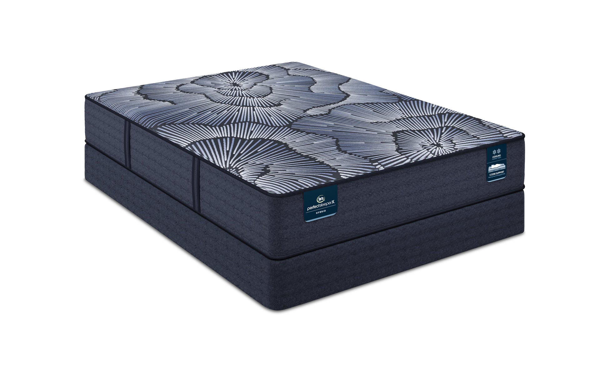 Perfect Sleeper mattress sitting on top of the 9" Serta foundation || level: standard